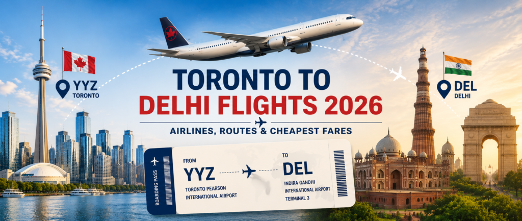 Toronto to Delhi Flights 2026: Airlines, Routes & Cheapest Fares (YYZ–DEL Guide)